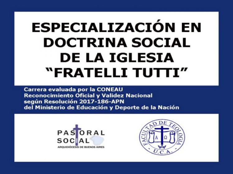UCA: Inscriben en la Especialización en Doctrina Social de la Iglesia Fratelli tutti UCA: Inscriben en la Especialización en Doctrina Social de la Iglesia Fratelli tutti