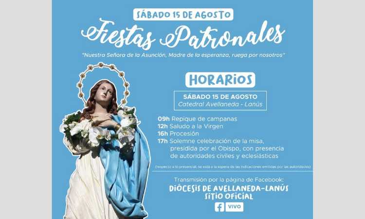 Avellaneda Lanús comienza la novena a su patrona, la Virgen de la Asunción