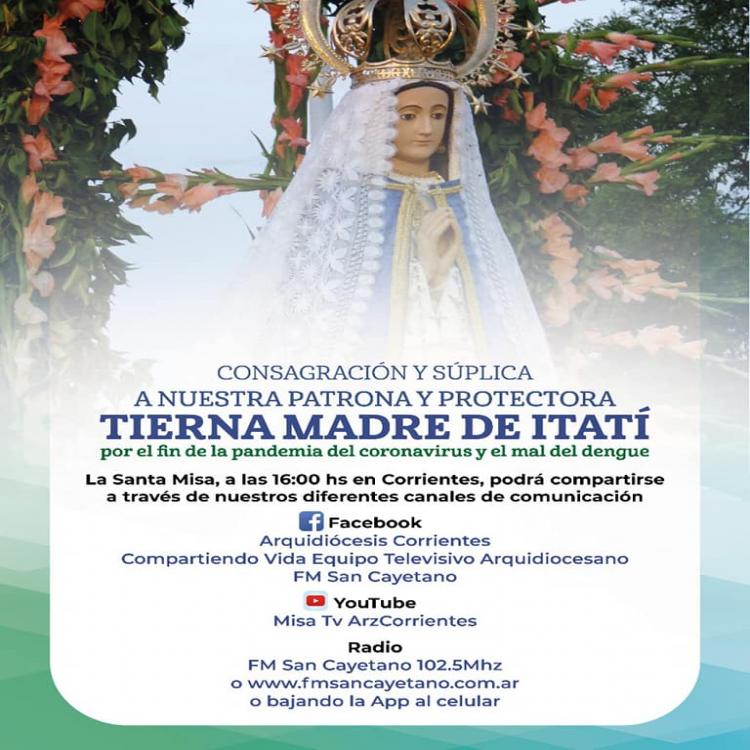 Corrientes será consagrada a Nuestra Señora de Itatí
