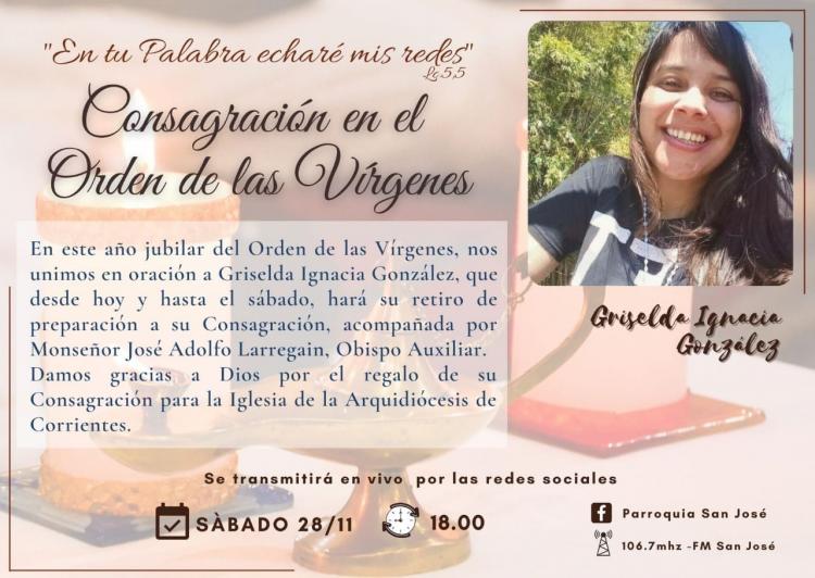 Corrientes tendrá una nueva Virgen Consagrada Corrientes tendrá una nueva Virgen Consagrada
