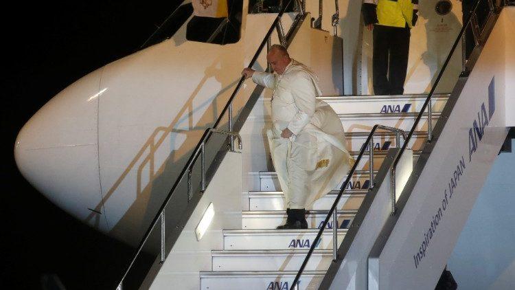 El papa Francisco llegó hoy al Japón para su visita de tres días El papa Francisco llegó hoy al Japón para su visita de tres días
