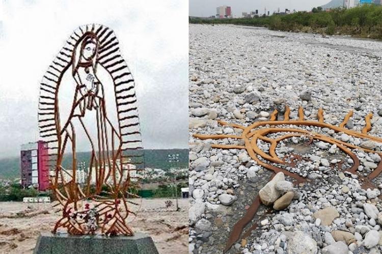 Huracán Hanna descubre escultura de la Virgen de Guadalupe sepultada hace 10 años