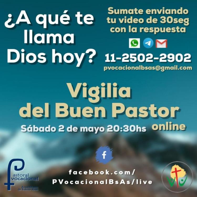 Invitan a vivir la Vigilia del Buen Pastor por internet