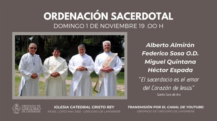 La diócesis de Gregorio de Laferrere tendrá cuatro nuevos sacerdotes