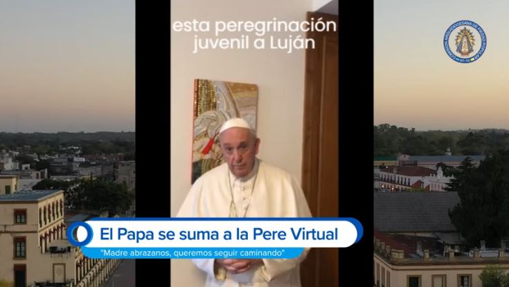 El Papa se sumó a la peregrinación virtual rezando y caminando a Luján con los argentinos El Papa se sumó a la peregrinación virtual rezando y caminando a Luján con los argentinos