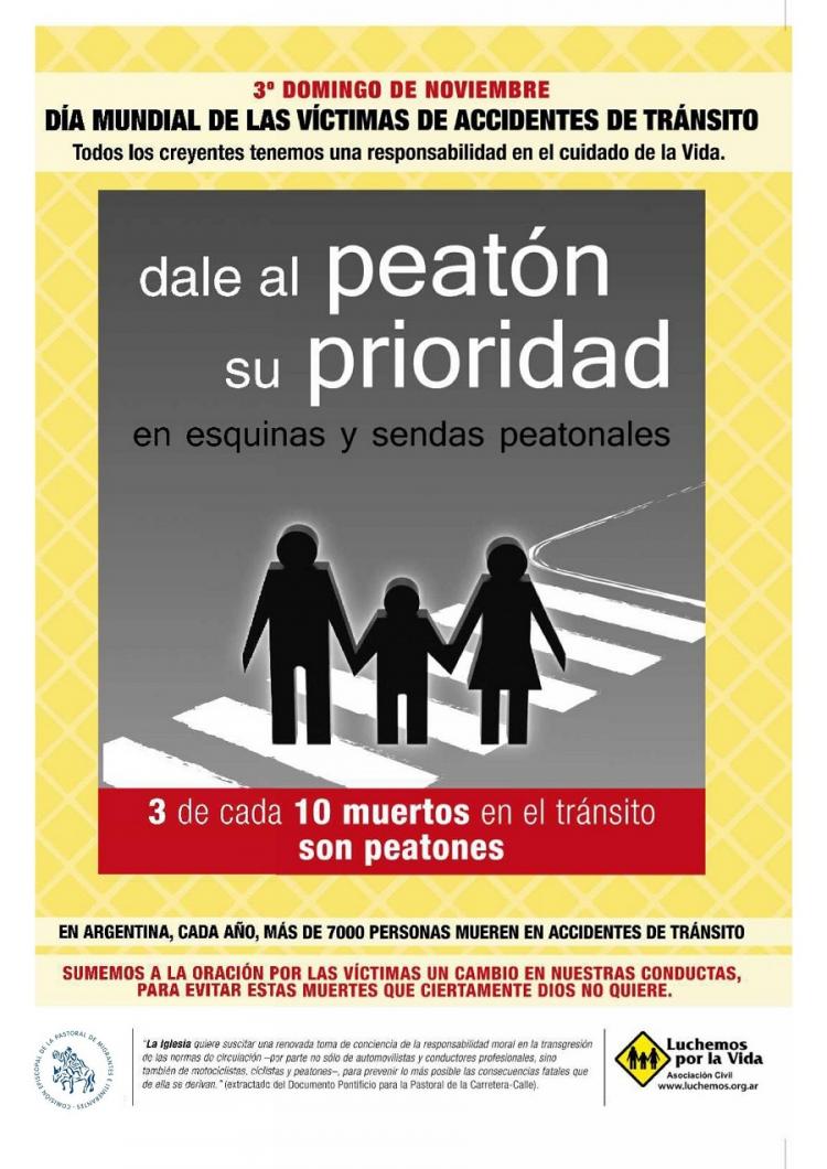 Oración en las diócesis por las víctimas de accidentes de tránsito Oración en las diócesis por las víctimas de accidentes de tránsito