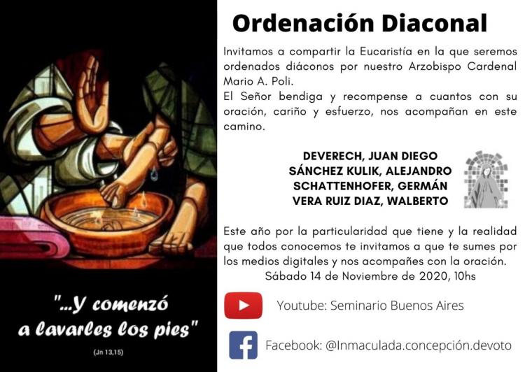 Ordenaciones diaconales en Buenos Aires Ordenaciones diaconales en Buenos Aires
