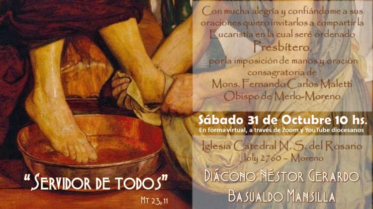 Ordenarán un sacerdote y dos diáconos permanentes para Merlo-Moreno Ordenarán un sacerdote y dos diáconos permanentes para Merlo-Moreno