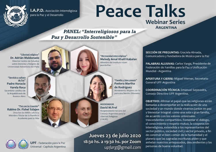 Panel virtual "Interreligiosos para la Paz y el desarrollo sostenible" Panel virtual "Interreligiosos para la Paz y el desarrollo sostenible"