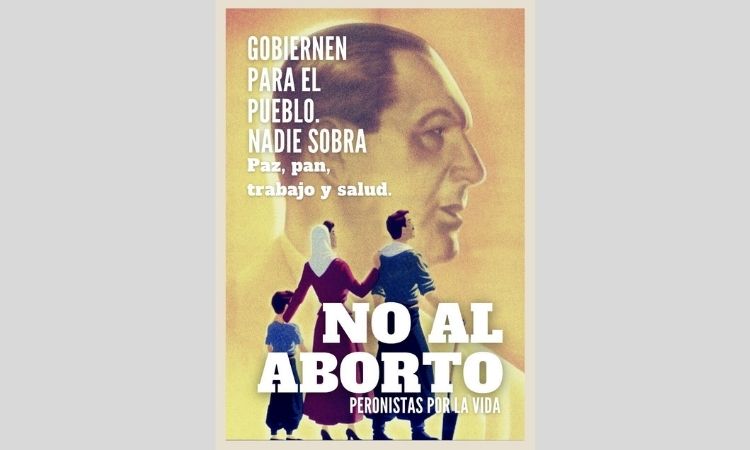 Peronistas por la vida realizan un "afichazo" en contra del aborto