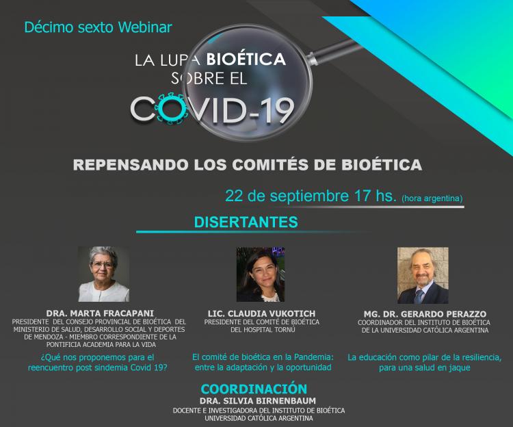 UCA: Nuevo webinar "Repensando los comités de bioética" UCA: Nuevo webinar "Repensando los comités de bioética"
