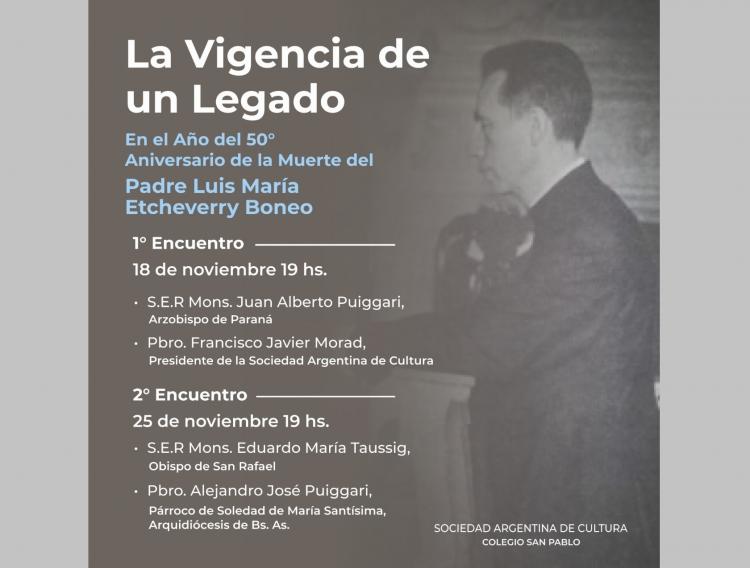 A 50 años de su muerte, recuerdan al padre Etcheverry Boneo A 50 años de su muerte, recuerdan al padre Etcheverry Boneo