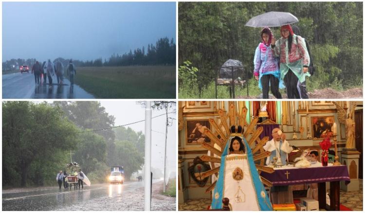 Bajo la lluvia, los fieles de Laferrere llegaron a Uribelarrea para honrar a la Virgen