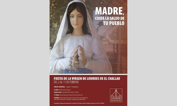 El Challao celebra a la Virgen de Lourdes y reza por los enfermos