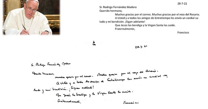 El Papa bendice a argentinos que rezan el Rosario por los enfermos de Covid El Papa bendice a argentinos que rezan el Rosario por los enfermos de Covid