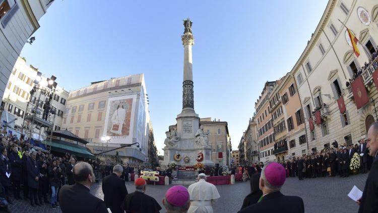 El Papa hará un rezo privado a la Inmaculada para evitar aglomeraciones El Papa hará un rezo privado a la Inmaculada para evitar aglomeraciones
