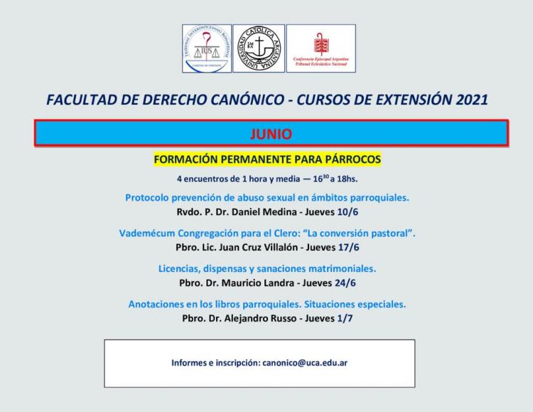 Facultad de Derecho Canónico de la UCA: Formación permanente para párrocos Facultad de Derecho Canónico de la UCA: Formación permanente para párrocos