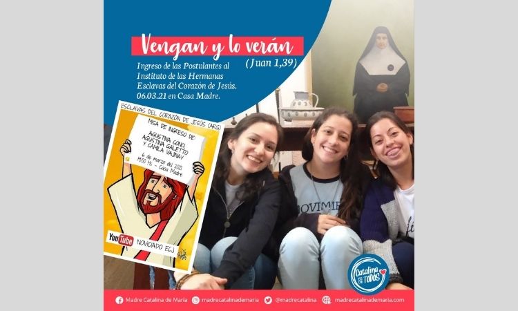 Ingresan tres postulantes a las Hermanas Esclavas del Corazón de Jesús Ingresan tres postulantes a las Hermanas Esclavas del Corazón de Jesús