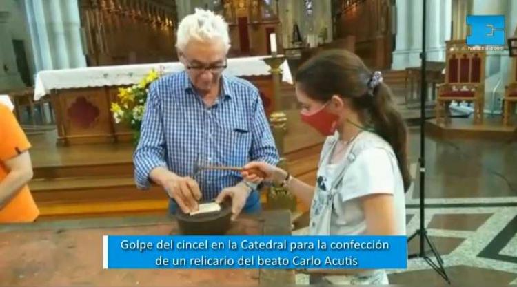 La comunidad platense esculpe el relicario del "corazón" de Carlo Acutis La comunidad platense esculpe el relicario del "corazón" de Carlo Acutis