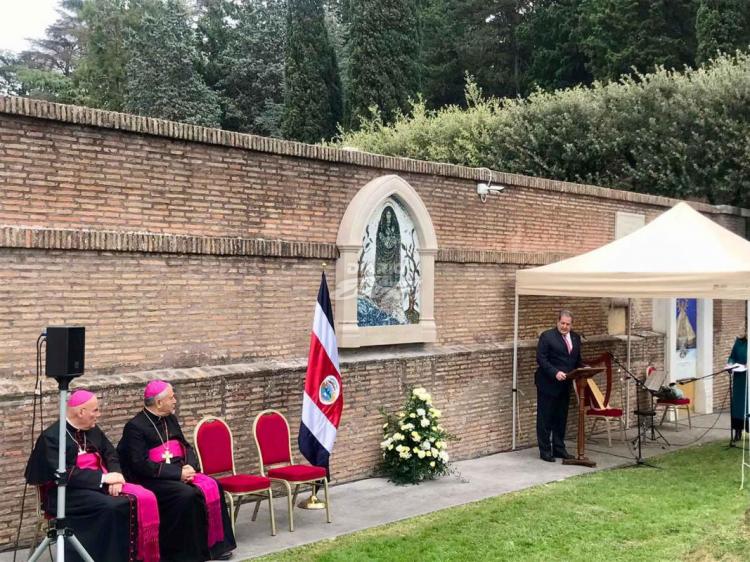 La patrona de Costa Rica ya se encuentra en los Jardines Vaticanos