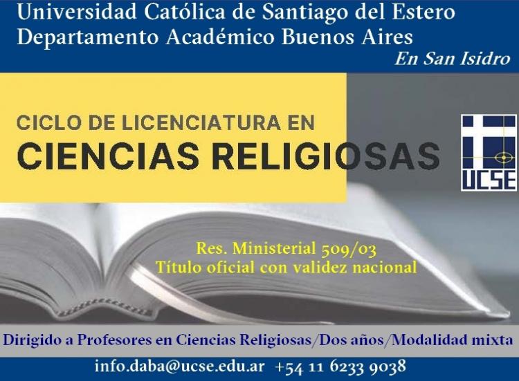 La UCSE inscribe en la Licenciatura en Ciencias Religiosas