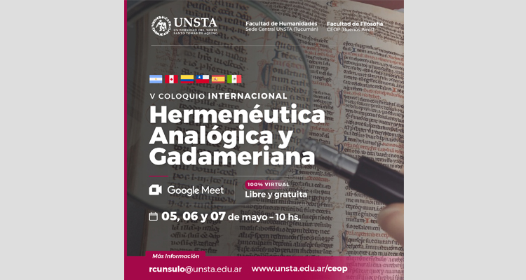 La Unsta organiza un Coloquio y un Congreso sobre Hermenéutica La Unsta organiza un Coloquio y un Congreso sobre Hermenéutica
