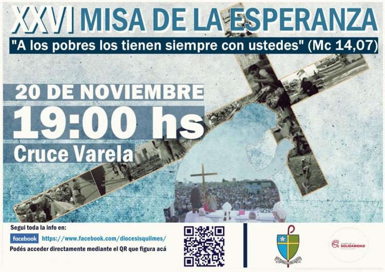 La diócesis de Quilmes convoca a la XXVI Misa de la Esperanza La diócesis de Quilmes convoca a la XXVI Misa de la Esperanza
