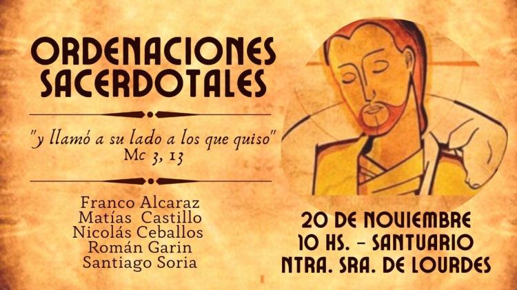 Mons. Colombo ordenará cinco sacerdotes Mons. Colombo ordenará cinco sacerdotes