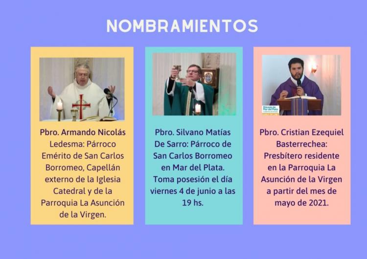 Mons. Mestre efectuó nombramientos para la diócesis de Mar del Plata Mons. Mestre efectuó nombramientos para la diócesis de Mar del Plata