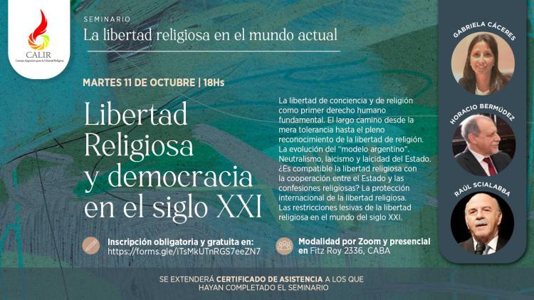 Calir: Seminario "La libertad religiosa en el mundo actual"