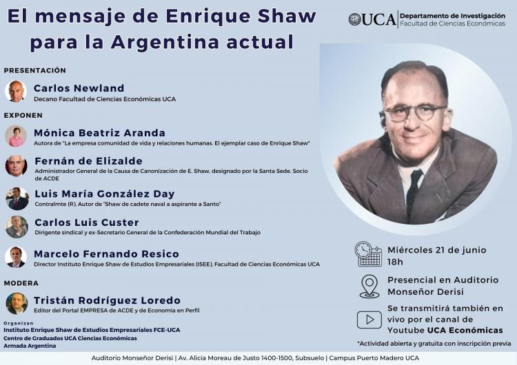 Charla: 'El mensaje de Enrique Shaw para la Argentina actual'