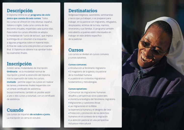 Dictarán una diplomatura online en Pastoral de la Movilidad Humana Dictarán una diplomatura online en Pastoral de la Movilidad Humana