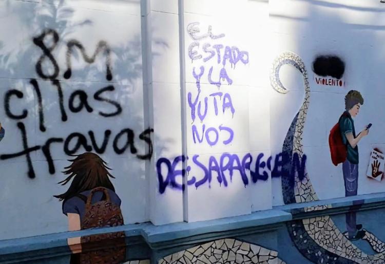 Dolor en Neuquén por los daños del 8M a un mural realizado por mujeres artistas Dolor en Neuquén por los daños del 8M a un mural realizado por mujeres artistas
