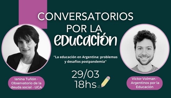 El Observatorio de la Deuda Social de la UCA, en un conversatorio sobre educación El Observatorio de la Deuda Social de la UCA, en un conversatorio sobre educación