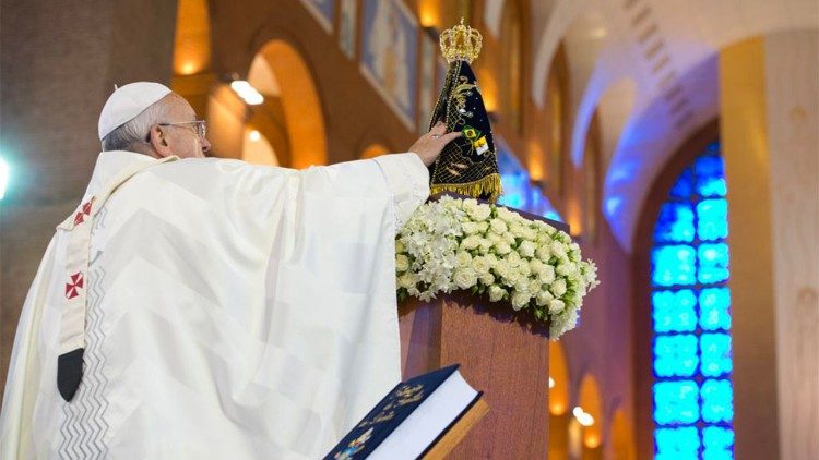 El Papa saludó a los participantes de un congreso mariano en Aparecida