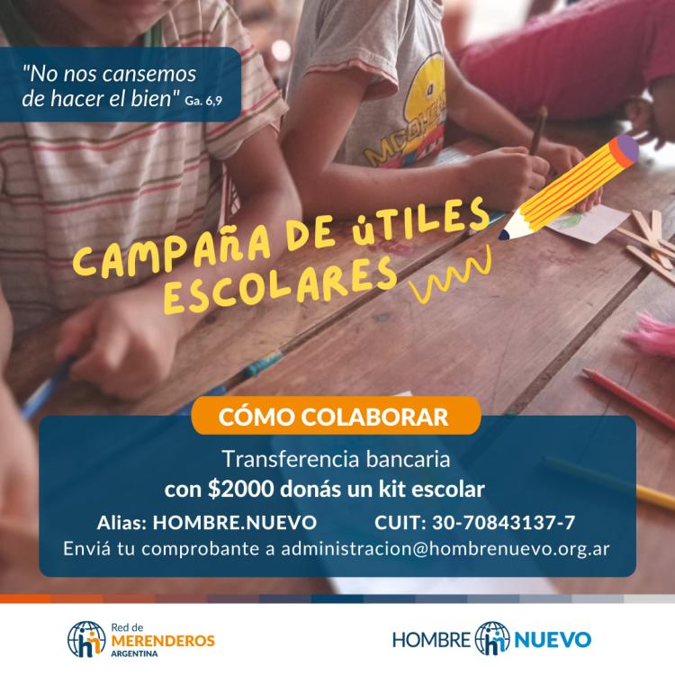 Hombre Nuevo inició la segunda campaña de útiles escolares Hombre Nuevo inició la segunda campaña de útiles escolares