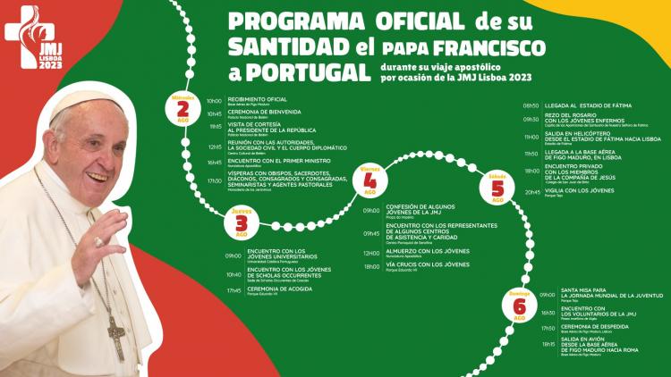 JMJ Lisboa 2023: confirmación del programa oficial de la visita del Papa JMJ Lisboa 2023: confirmación del programa oficial de la visita del Papa