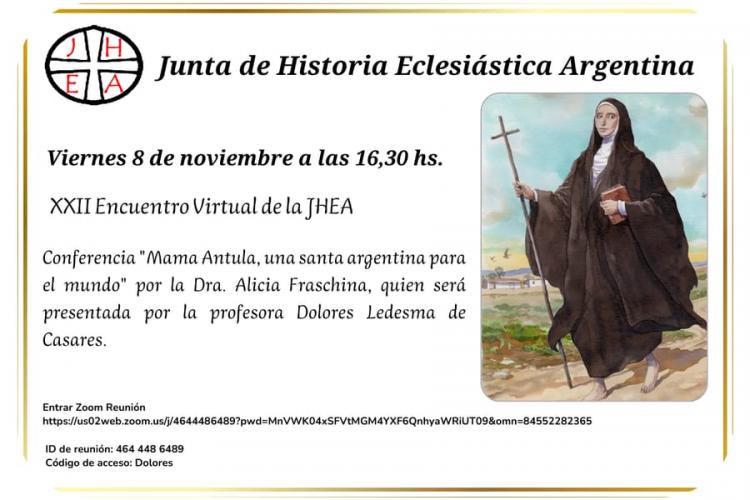 La JHEA invita a su XXII encuentro virtual sobre Mama Antula La JHEA invita a su XXII encuentro virtual sobre Mama Antula