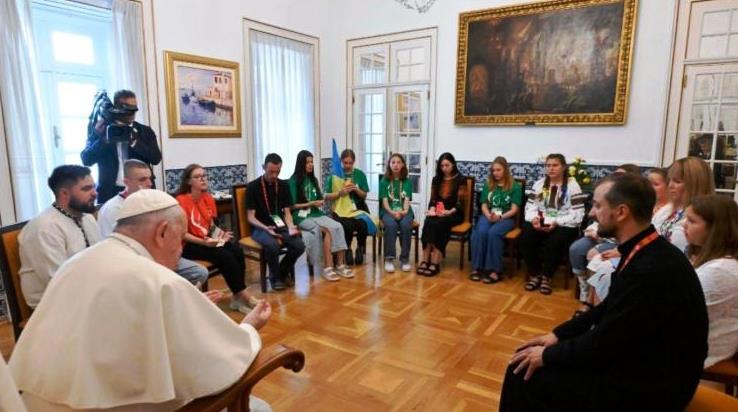 Lisboa 2023: Francisco se reunió en privado con jóvenes ucranianos Lisboa 2023: Francisco se reunió en privado con jóvenes ucranianos