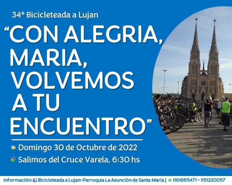 Llega una nueva edición de la "Bicicleteada a Luján" de la diócesis de Quilmes Llega una nueva edición de la "Bicicleteada a Luján" de la diócesis de Quilmes