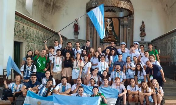 Los argentinos en la JMJ de Lisboa, listos para recibir al Papa Los argentinos en la JMJ de Lisboa, listos para recibir al Papa
