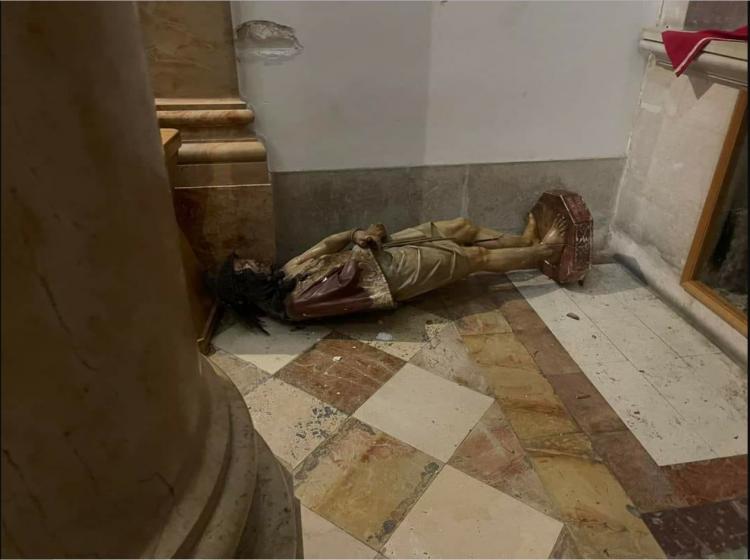 Nuevo acto de vandalismo en Tierra Santa: Una estatua de Cristo destruida Nuevo acto de vandalismo en Tierra Santa: Una estatua de Cristo destruida