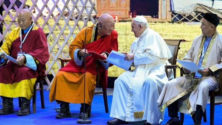 Encuentro interreligioso en Mongolia: 'promovamos el diálogo y cultivemos la esperanza', pidió el Papa Encuentro interreligioso en Mongolia: 'promovamos el diálogo y cultivemos la esperanza', pidió el Papa
