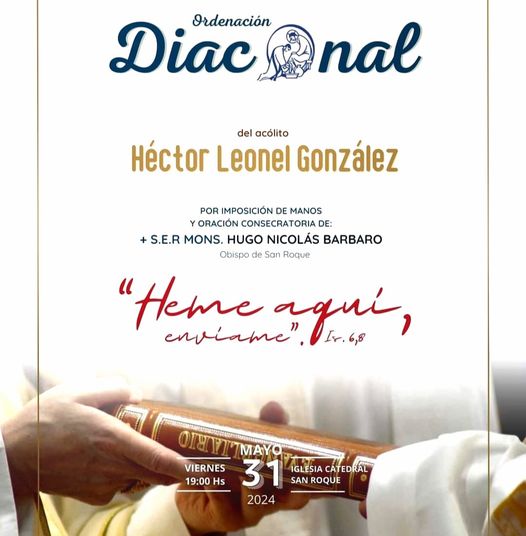 San Roque: Un nuevo diácono para la diócesis San Roque: Un nuevo diácono para la diócesis