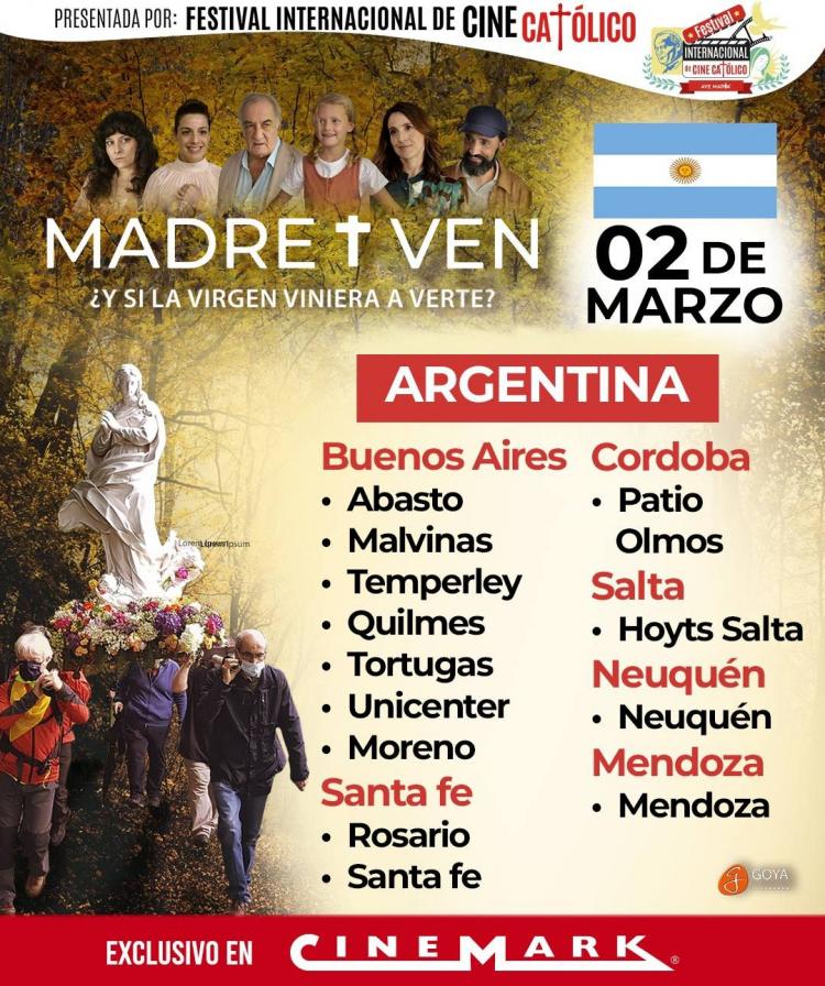 Se estrenará en la Argentina la película "Madre ven" Se estrenará en la Argentina la película "Madre ven"