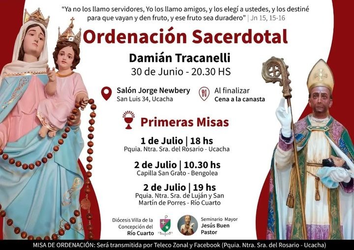 Será ordenado un nuevo sacerdote para la diócesis de Río Cuarto Será ordenado un nuevo sacerdote para la diócesis de Río Cuarto